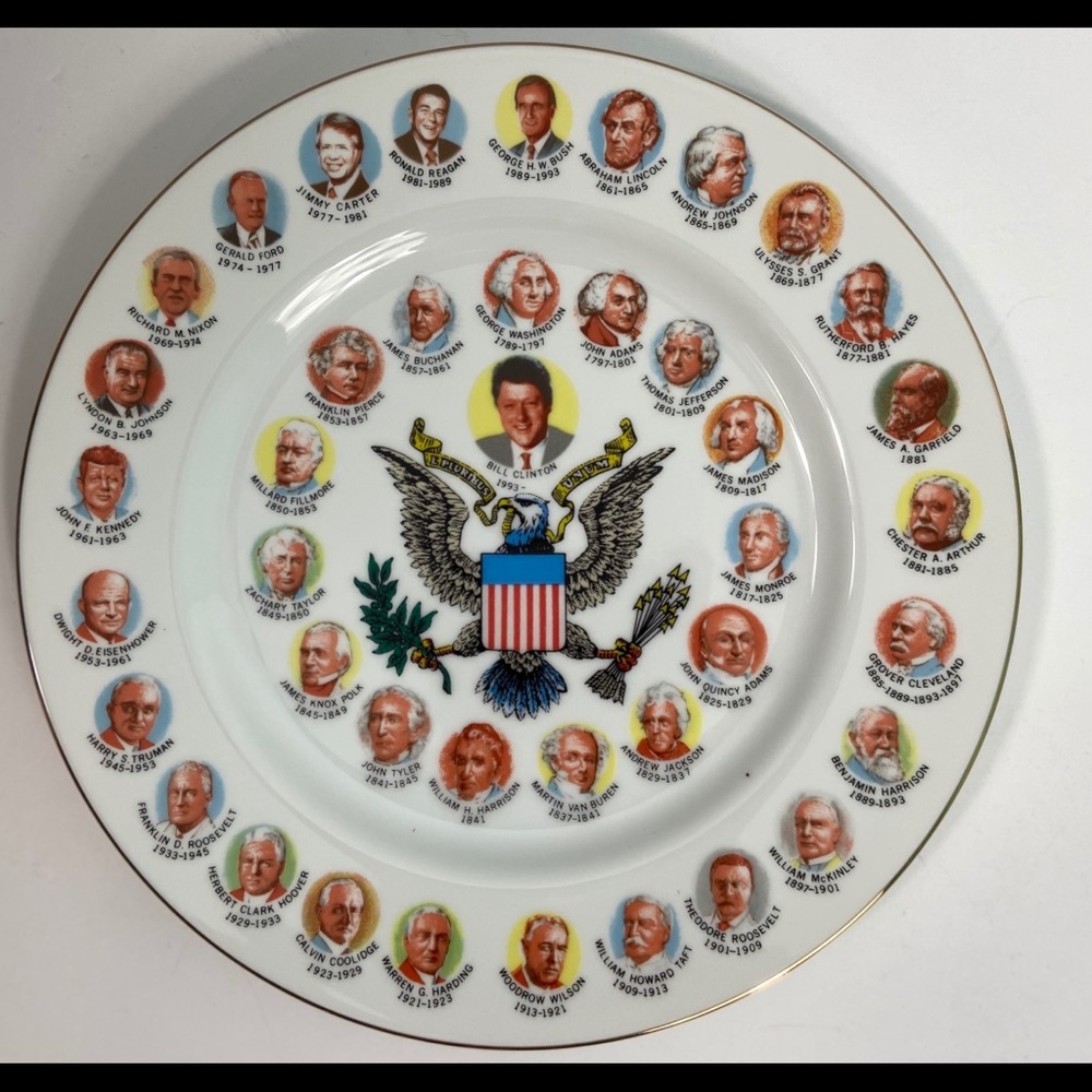 Bill Clinton & Presidents Collector’s plate VTG
